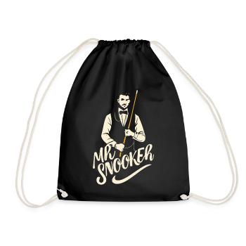 Mr. Snooker 2024 Pool Billiard Snooker Spieler - Turnbeutel - Schwarz - Vorne