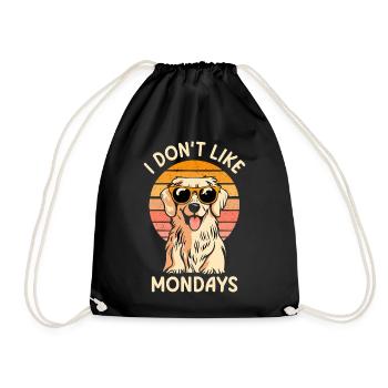 Golden Retriever I Don`t Like Mondays - Turnbeutel - Schwarz - Vorne