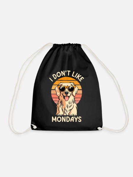 Golden Retriever I Don`t Like Mondays - Turnbeutel - Schwarz