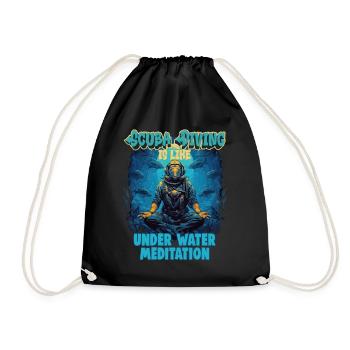 Scuba diver, instructor and fun snorkeling - Drawstring Bag - black - Front