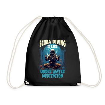Scuba diver, instructor and fun snorkeling - Drawstring Bag - black - Front