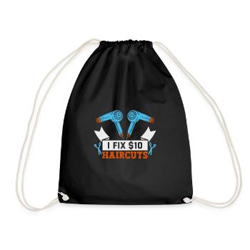 hairdresser, barber, hairdresser, hair salon - Drawstring Bag - black - Front
