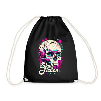 Skull Fiction Totenkopf Totenschädel - Drawstring Bag - black - Front