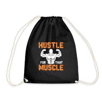 Bodybuilder Body Building Fitness Gym Gift - Drawstring Bag - black - Front