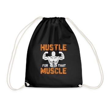 Bodybuilder - Turnbeutel - Schwarz - Vorne