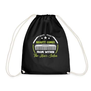 hairdresser, barber, hairdresser, hair salon - Drawstring Bag - black - Front