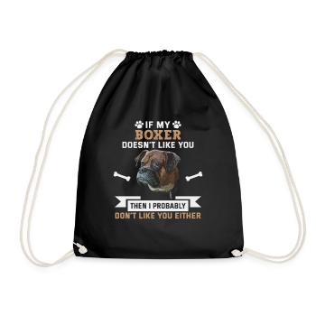 Dog Saying Boxer Design for Dog Lovers - Drawstring Bag - black - Front