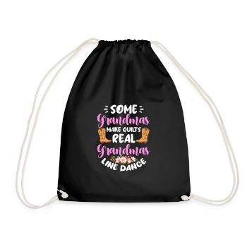 Line Dance Country Line Dancer Line Dancing Gift - Drawstring Bag - black - Front