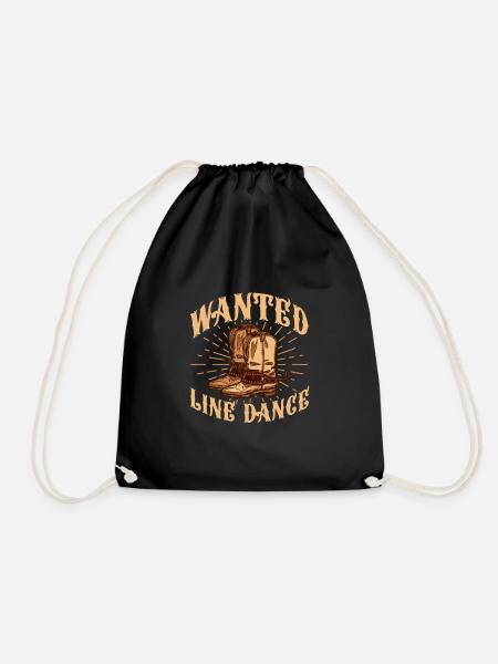 Linedance Country Line Dancer Linedancing Geschenk - Turnbeutel - Schwarz