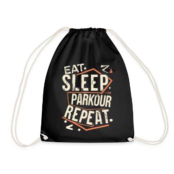 Manger Dormir Parkour Répéter le dicton sportif - Sac de sport léger - noir - Devant