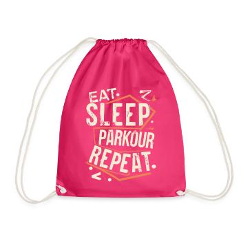 Manger Dormir Parkour Répéter le dicton sportif - Sac de sport léger - fuchsia - Devant