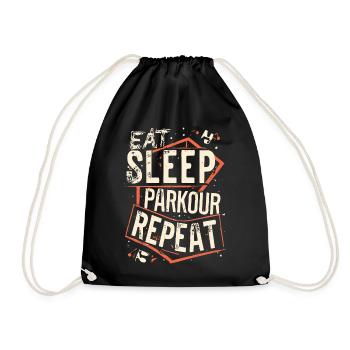 Manger Dormir Parkour Répéter le dicton sportif - Sac de sport léger - noir - Devant