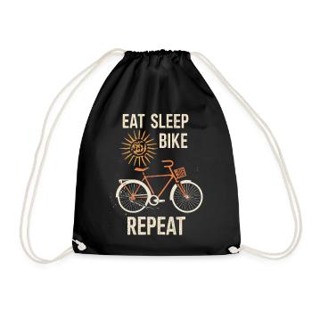 Bicycle Cycling Cycling Saying Gift Idea - Drawstring Bag - black - Front