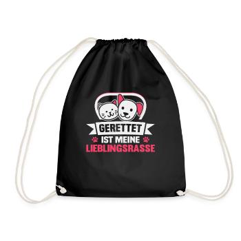 Hunderettungs Designs Für Tierrechtsaktivisten - Turnbeutel - Schwarz - Vorne