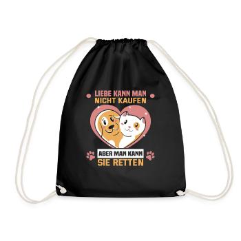 Dog Rescue Designs for Animal Rights Activists - Drawstring Bag - black - Front