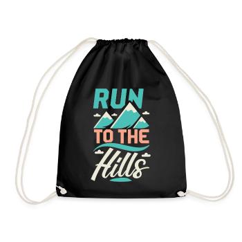 Run to the Hills Saying Runner Runner Jogger - Drawstring Bag - black - Front