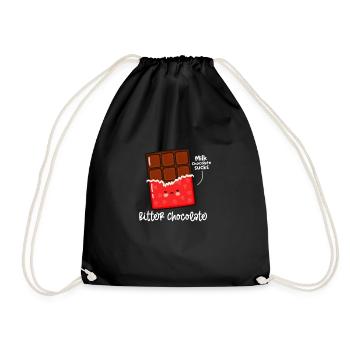 Schokolade Schoko Essen Kakao Geschenk - Turnbeutel - Schwarz - Vorne