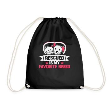 Dog Rescue Designs for Animal Rights Activists - Drawstring Bag - black - Front