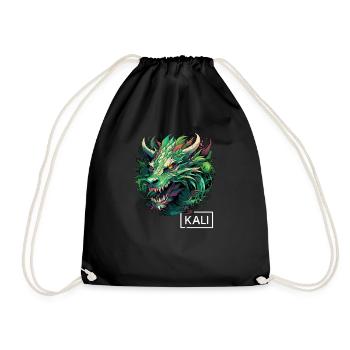 Dragon Kali Linux vert moderne pour les hackers - Sac de sport léger - noir - Devant