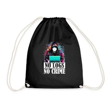 No Logs No Crime: Ethical Hacker's - Drawstring Bag - black - Front