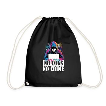 Ethical Hacker's Code: No Logs, No Crime - Drawstring Bag - black - Front