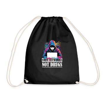 Ethical Hacker's Pride - Sniff Networks Not Drugs - Drawstring Bag - black - Front