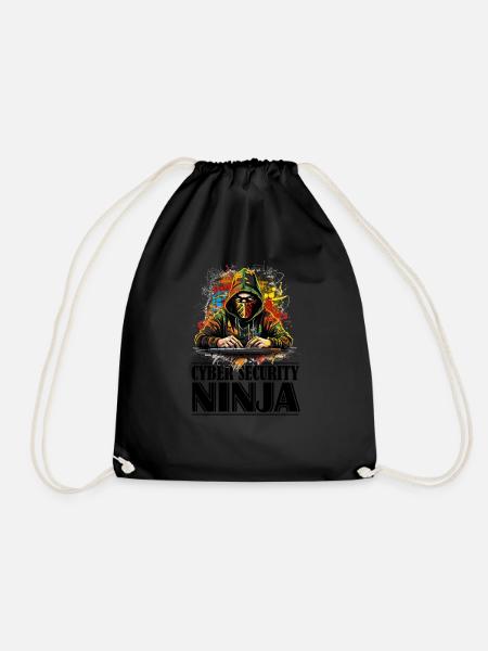 Ethischer Hacker entfesselt: Cyber Security Ninja - Turnbeutel - Schwarz