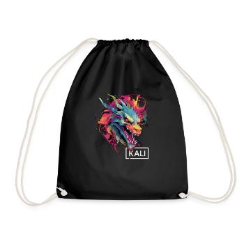 Kali Linux Dragon Design coloré pour DevOps et - Sac de sport léger - noir - Devant