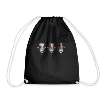 V Mask Spectrum: The White, Gray, Black Hat Dance - Drawstring Bag - black - Front
