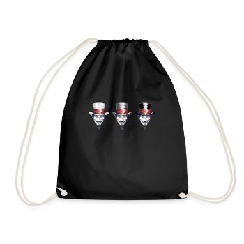 V Mask Wields Triple-Hat Power: White, Gray, Black - Drawstring Bag - black - Front