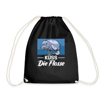 Cold Nose Warm Heart Manatee mollige Seekuh - Turnbeutel - Schwarz - Vorne