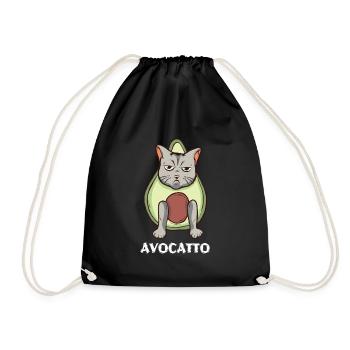 Avocado Design for Vegetarians and Vegans - Drawstring Bag - black - Front