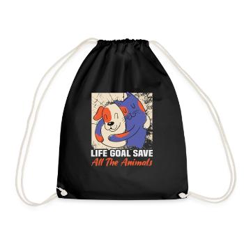 Dog Rescue Designs for Animal Rights Activists - Drawstring Bag - black - Front