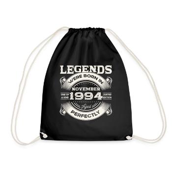 29th Birthday Original November Vintage 1994 - Drawstring Bag - black - Front