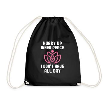 Méditation méditer Zen Yoga cadeau - Sac de sport léger - noir - Devant