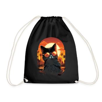 Süßes Katzenbaby mit Sonnenbrille - Turnbeutel - Schwarz - Vorne