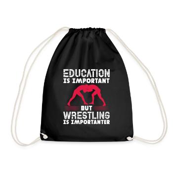 Wrestling Wrestler Fight Wrestling Ringer Gift - Drawstring Bag - black - Front