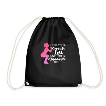 Bodybuilder Body Building Fitness Gym Gift - Drawstring Bag - black - Front