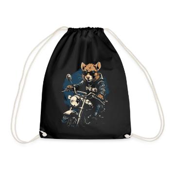 Rat cool sur une moto - Sac de sport léger - noir - Devant