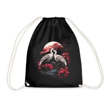 Japanese Bird, Nature, Japan, Culture, Wildlife - Drawstring Bag - black - Front