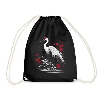 Japanese Bird, Nature, Japan, Culture, Wildlife - Drawstring Bag - black - Front