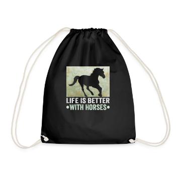 Equestrian and equestrian design for horse lovers - Drawstring Bag - black - Front