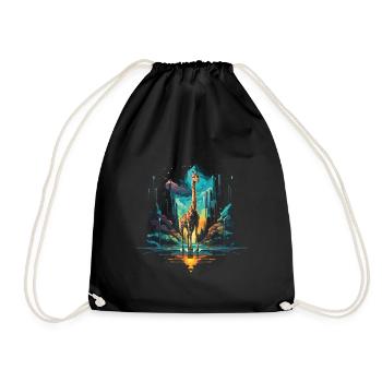 Giraffe, Animal, Wildlife - Drawstring Bag - black - Front