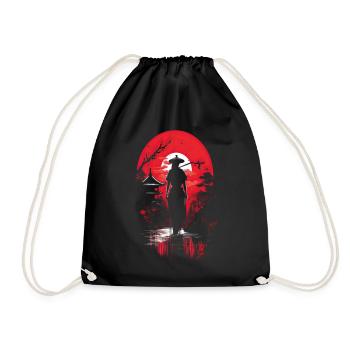 Geisha Kyoto Kimono Culture Samurai Anime Shrine - Drawstring Bag - black - Front