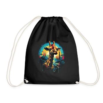 Giraffe, Animal, Wildlife - Drawstring Bag - black - Front