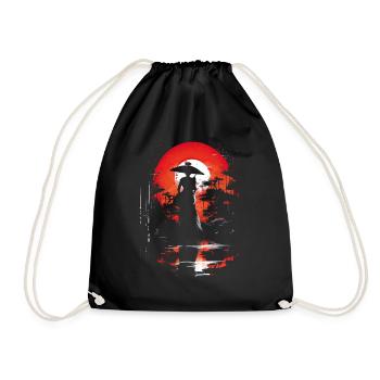 Geisha Kyoto Kimono Culture Samurai Anime Shrine - Drawstring Bag - black - Front