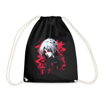 Anime Goth Girl Ästhetisch Dunkel Pastell Edgy Man - Turnbeutel - Schwarz - Vorne