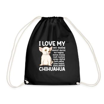 Chihuahua chien chien école chien propriétaire cadeau - Sac de sport léger - noir - Devant
