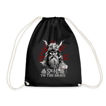 Skal to the brave Viking culture - Drawstring Bag - black - Front