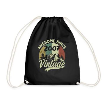 Vintage 2007 Birthday Gift 2007 - Drawstring Bag - black - Front